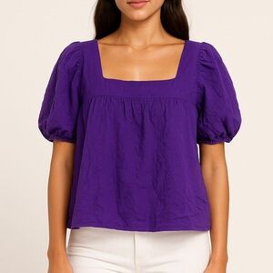 💜Womens Purple Short Sleeve Blouse